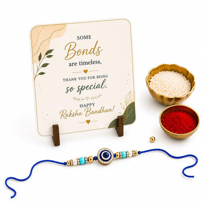 JAIPUR ACE BRO Rakhi Set of 2 for Brother | Designer Letter Rakhi Combo with Raksha Bandhan Standee, Roli Chawal and Display 