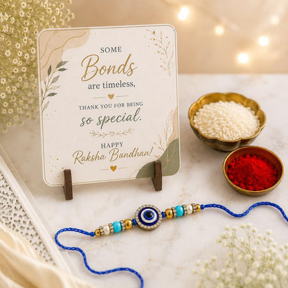 JAIPUR ACE BRO Rakhi Set of 2 for Brother | Designer Letter Rakhi Combo with Raksha Bandhan Standee, Roli Chawal and Display 