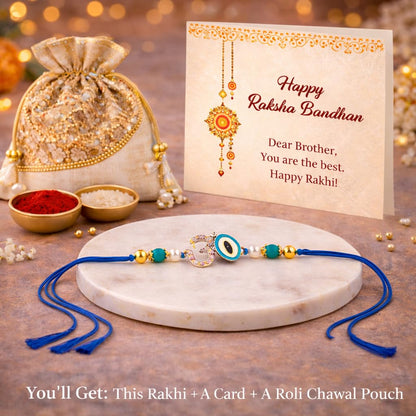 JAIPUR ACE BRO Rakhi Set of 2 for Brother | Designer Letter Rakhi Combo with Raksha Bandhan Standee, Roli Chawal and Display 