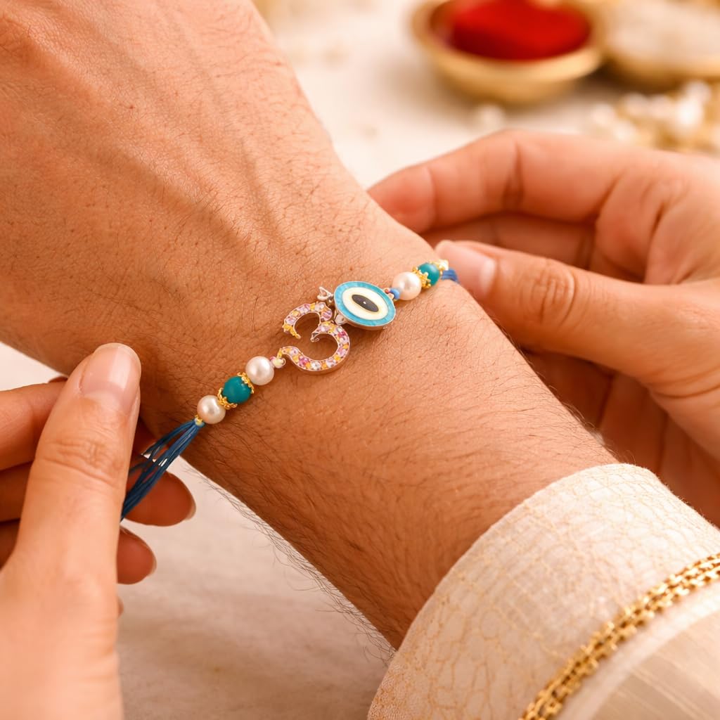 JAIPUR ACE BRO Rakhi Set of 2 for Brother | Designer Letter Rakhi Combo with Raksha Bandhan Standee, Roli Chawal and Display 