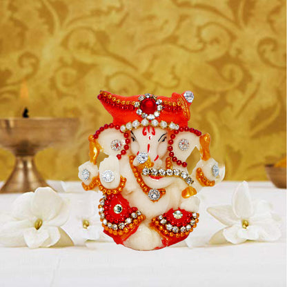JAIPUR ACE Ganesh Figurine, Polyresin Handcrafted Statue, 6 cm, Home & Office Decor