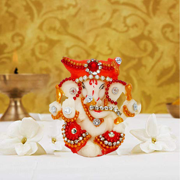 JAIPUR ACE Ganesh Figurine, Polyresin Handcrafted Statue, 6 cm, Home & Office Decor