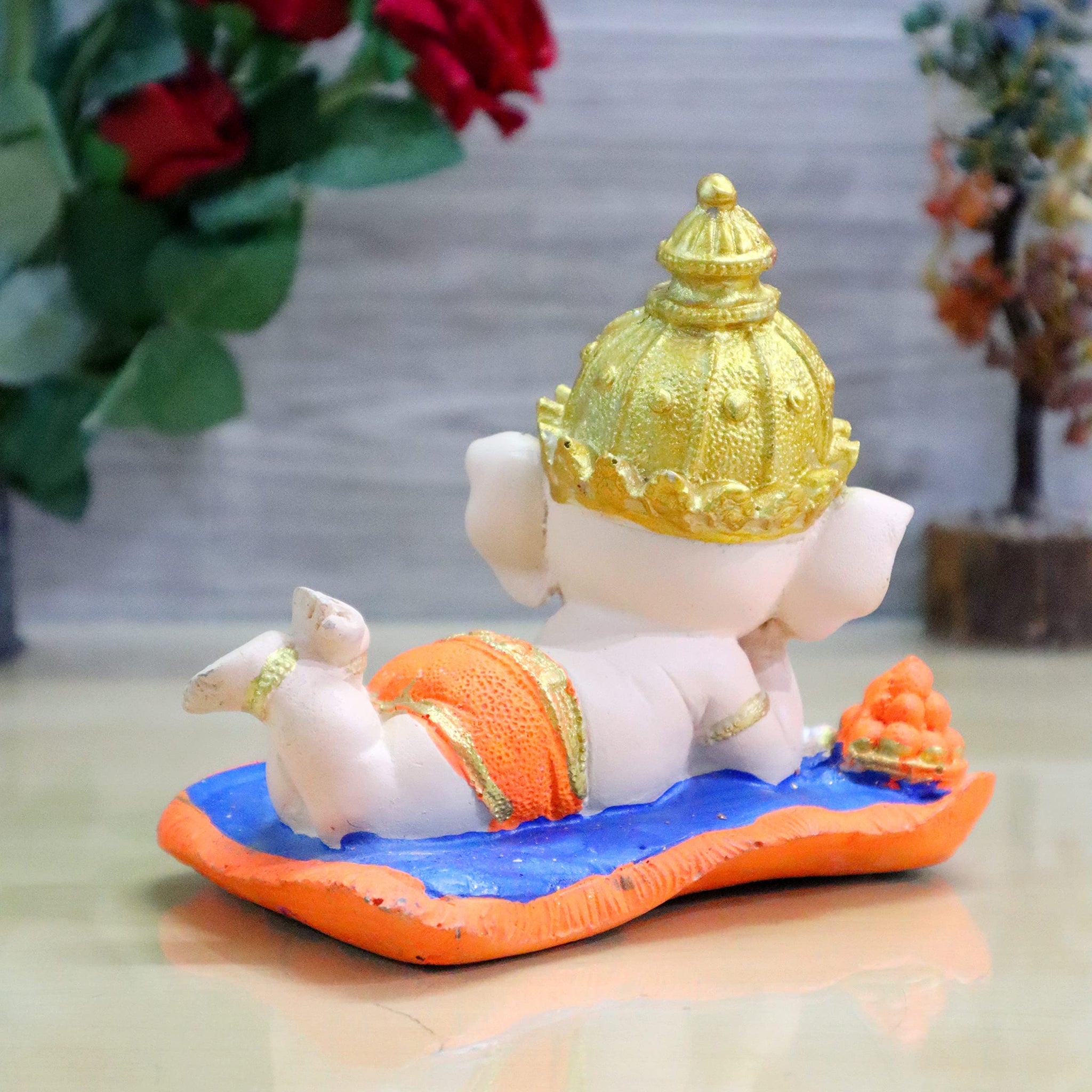 JAIPUR ACE Ganesh Figurine, Polyresin Handcrafted Statue, 6 cm, Home & Office Decor - close-up detail