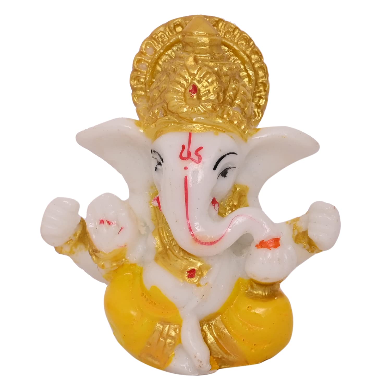 JAIPUR ACE Ganesh Figurine, Polyresin Handcrafted Statue, 6 cm, Home & Office Decor - front view (18)