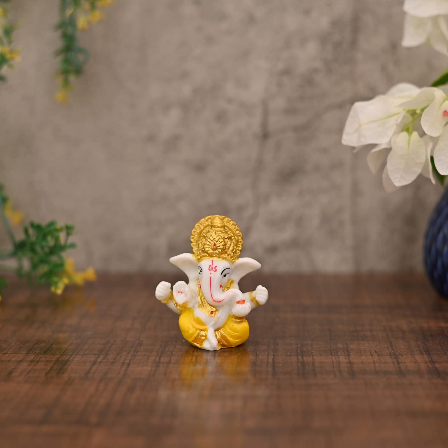 JAIPUR ACE Ganesh Figurine, Polyresin Handcrafted Statue, 6 cm, Home & Office Decor - back view (19)