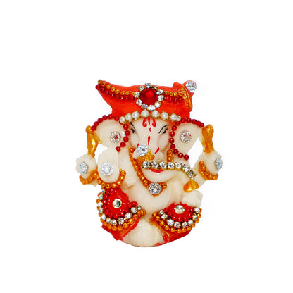 JAIPUR ACE Ganesh Figurine, Polyresin Handcrafted Statue, 6 cm, Home & Office Decor - front view