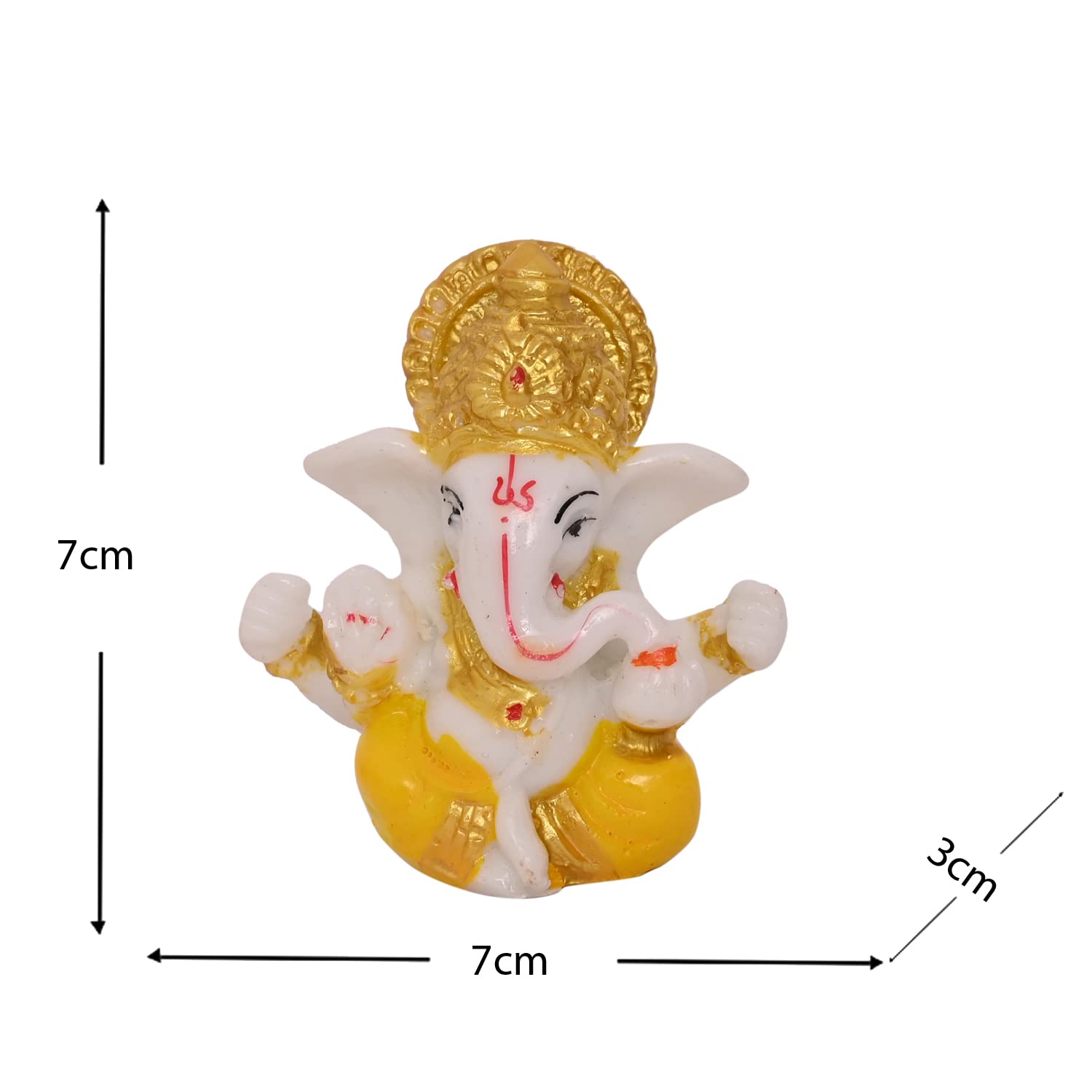JAIPUR ACE Ganesh Figurine, Polyresin Handcrafted Statue, 6 cm, Home & Office Decor - packaging (20)