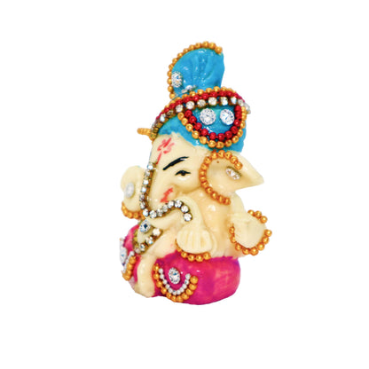 JAIPUR ACE Ganesh Figurine, Polyresin Handcrafted Statue, 6 cm, Home & Office Decor - back view (24)