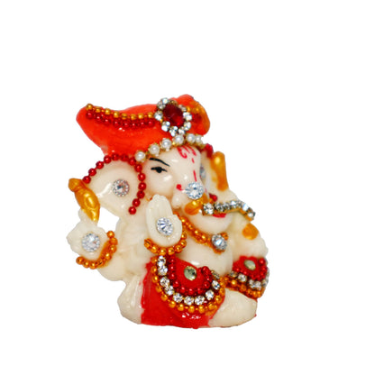 JAIPUR ACE Ganesh Figurine, Polyresin Handcrafted Statue, 6 cm, Home & Office Decor - back view
