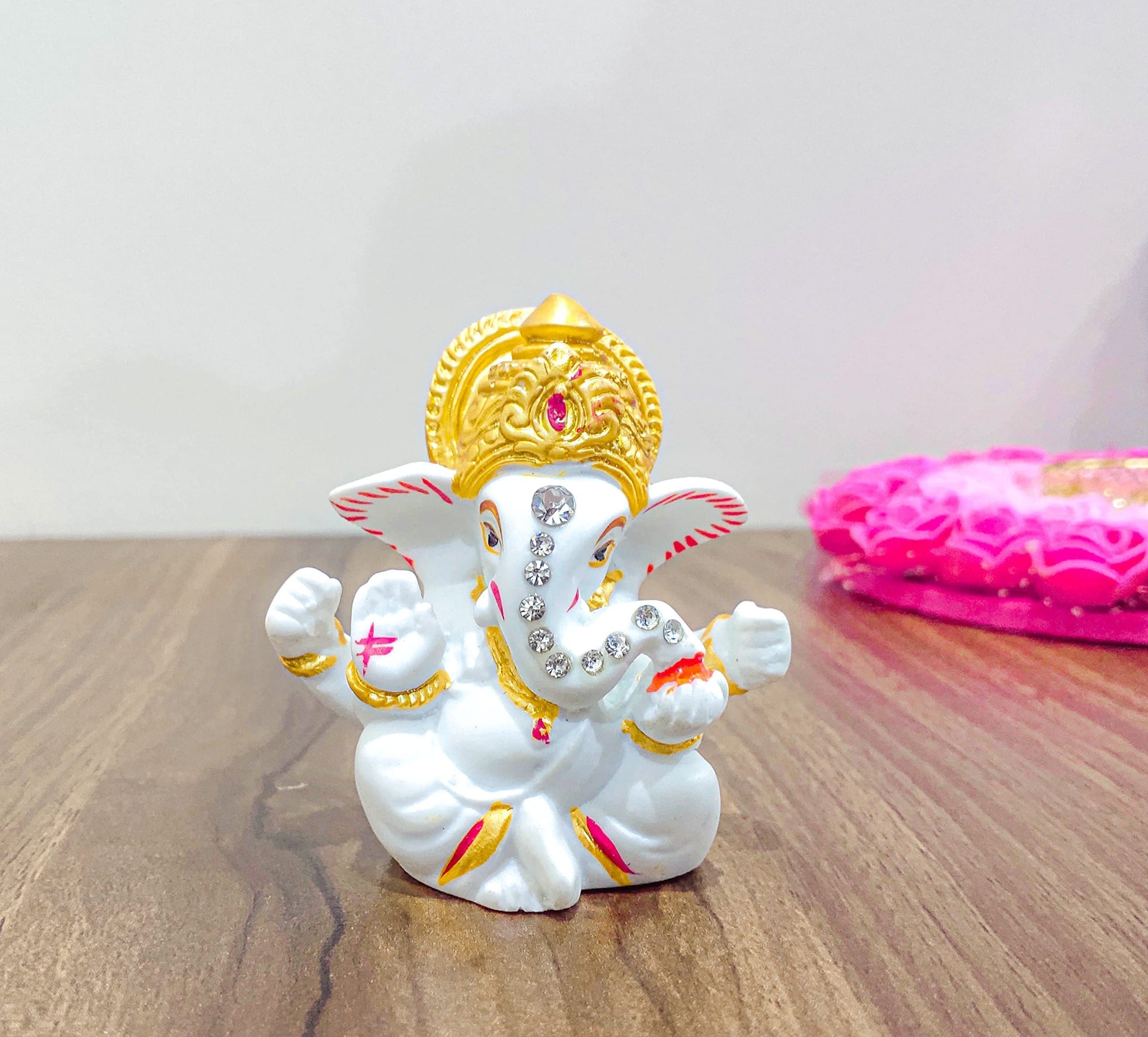 JAIPUR ACE Ganesh Figurine, Polyresin Handcrafted Statue, 6 cm, Home & Office Decor - back view (45)
