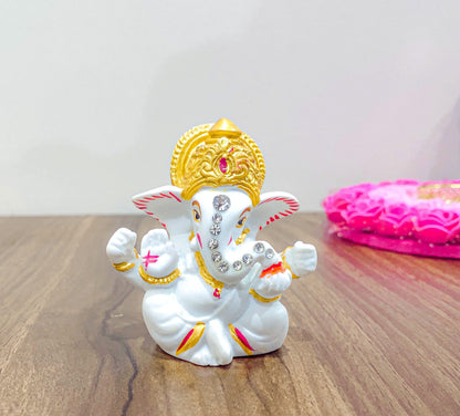 JAIPUR ACE Ganesh Figurine, Polyresin Handcrafted Statue, 6 cm, Home & Office Decor - back view (45)