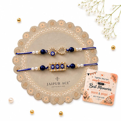 JAIPUR ACE Designer Rakhi Combo with Fridge Magnet |Fancy Thread for Bhaiya Bhabhi | Rakshabandhan Gift Set with Decorative C