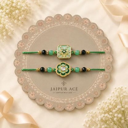 JAIPUR ACE Designer Rakhi Combo with Fridge Magnet |Fancy Thread for Bhaiya Bhabhi | Rakshabandhan Gift Set with Decorative C
