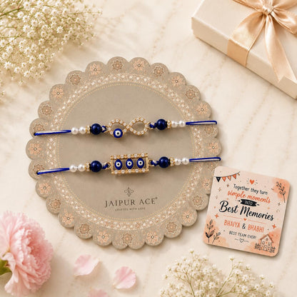 JAIPUR ACE Designer Rakhi Combo with Fridge Magnet |Fancy Thread for Bhaiya Bhabhi | Rakshabandhan Gift Set with Decorative C