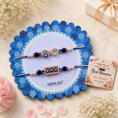 JAIPUR ACE Designer Rakhi Combo with Fridge Magnet |Fancy Thread for Bhaiya Bhabhi | Rakshabandhan Gift Set with Decorative C
