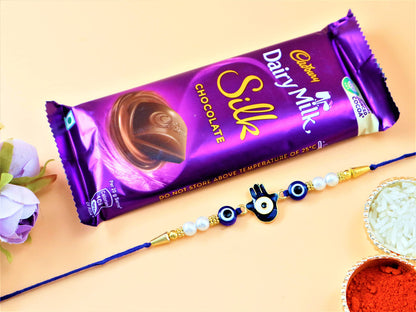 Jaipur Ace Evil Eye Rakhi Brother With Chocolate | Rakhi Chocolate Hamper | Rakhi For Brother | Dairy Milk Silk Chocolate 60