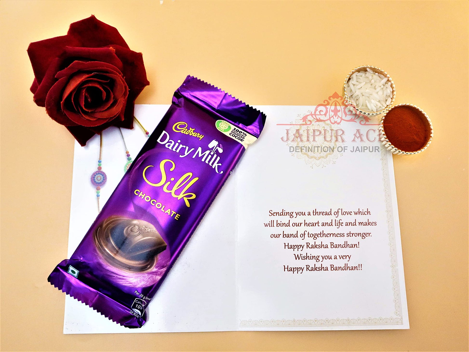 Jaipur Ace Evil Eye Rakhi Brother With Chocolate | Rakhi Chocolate Hamper | Rakhi For Brother | Dairy Milk Silk Chocolate 60 
