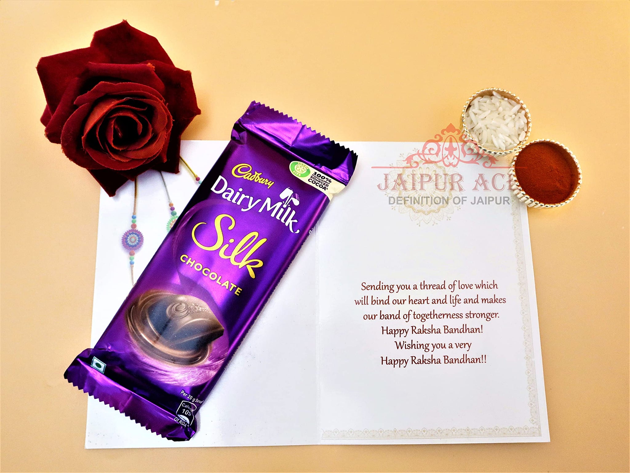 Jaipur Ace Evil Eye Rakhi Brother With Chocolate | Rakhi Chocolate Hamper | Rakhi For Brother | Dairy Milk Silk Chocolate 60 
