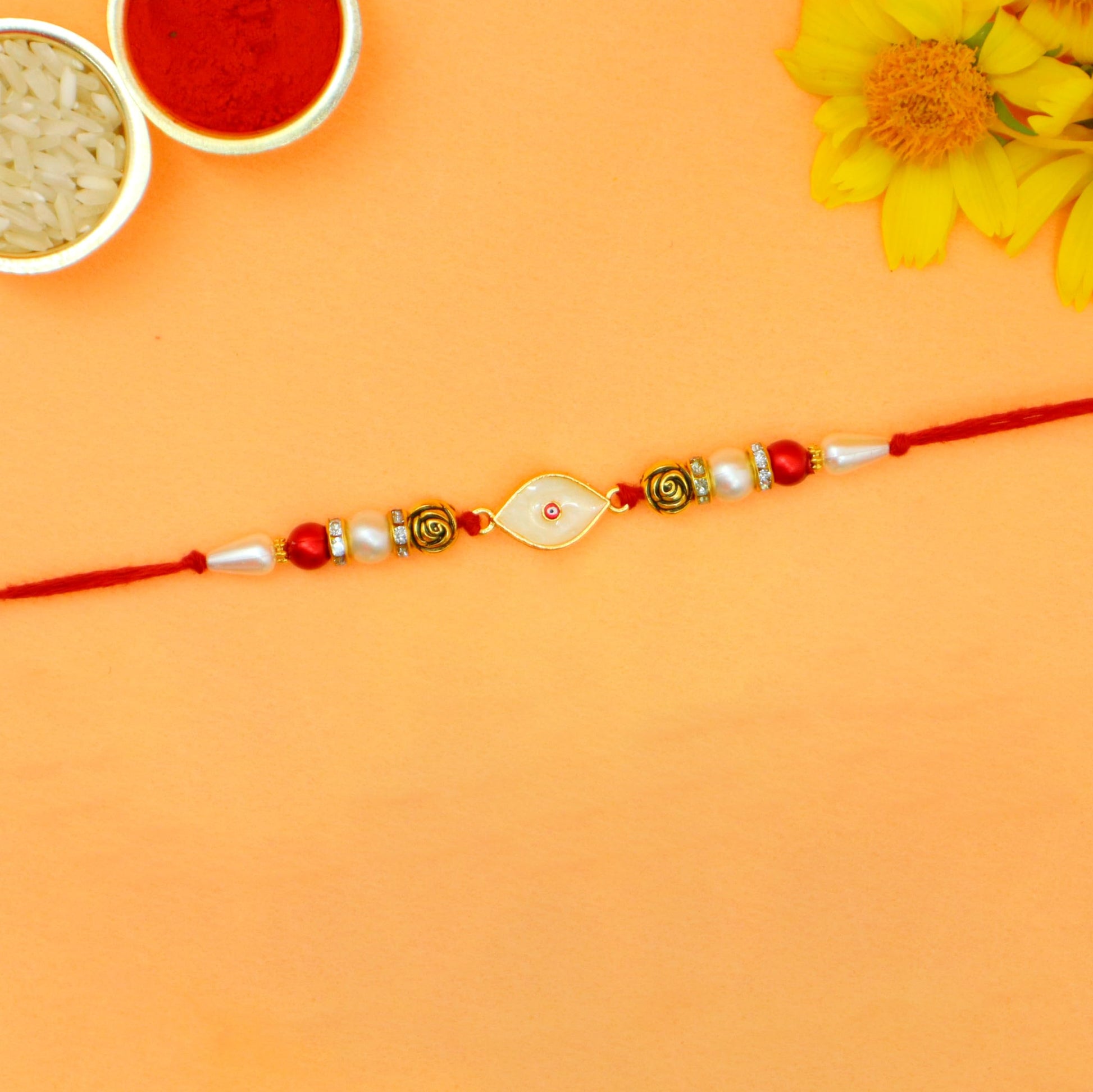 Jaipur Ace Rakhi Gift Brother | OM Rakhi for Brother with Gift Silver And Gold Plated Bowl Set | Handmade Rakhi for Bro, Brot