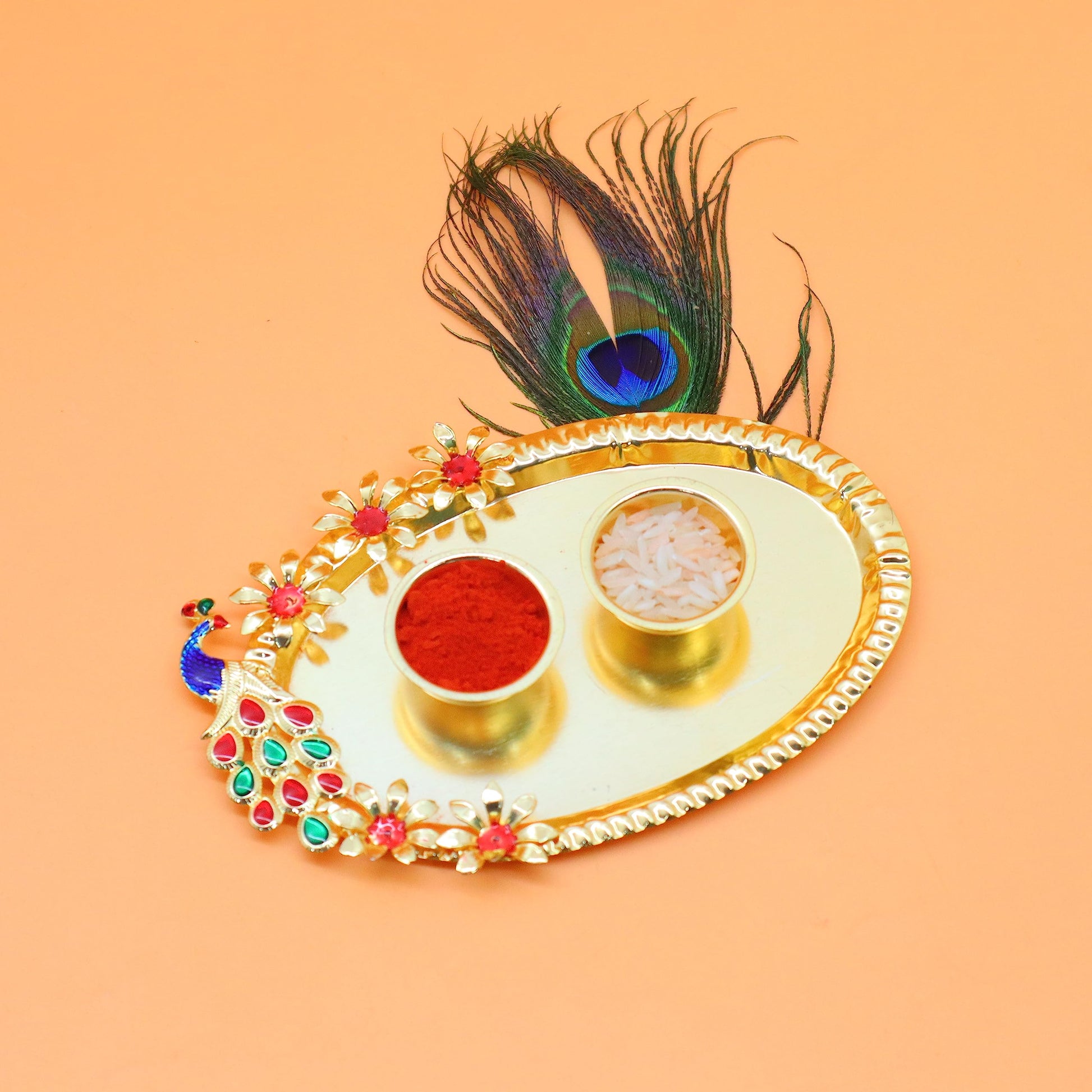 JAIPUR ACE Rakhi Combo for Family | 3 Stylish Evil Eye Rakhis with Decorative Puja Thali & Roli Chawal | Rakshabandhan Gift S