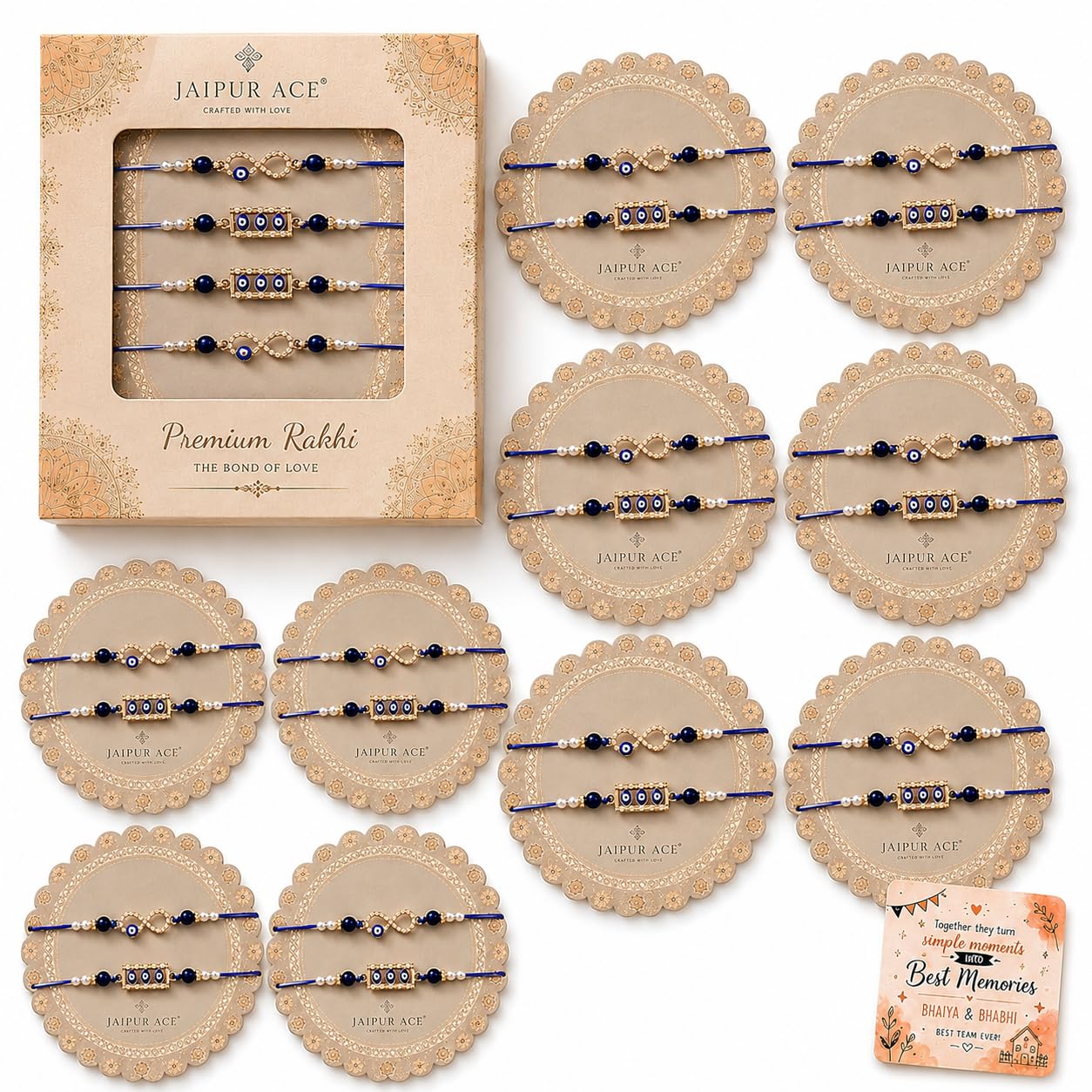 JAIPUR ACE Rakhi for Brother | Rakhi Set with Bowl Set | Raksha Bandhan Greeting Card, Hamper | Gift Set (24)