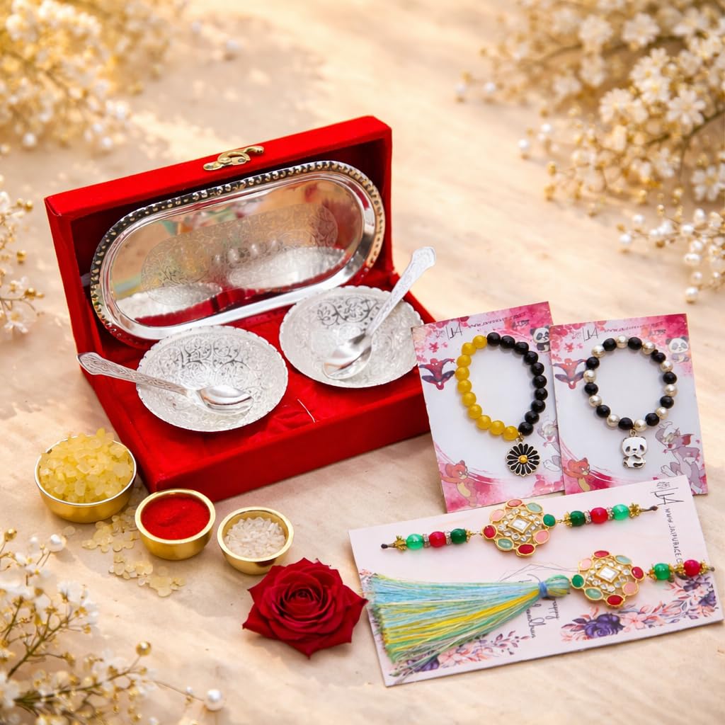 JAIPUR ACE Rakhi for Brother | Rakhi Set with Bowl Set | Raksha Bandhan Greeting Card, Hamper | Gift Set (29)