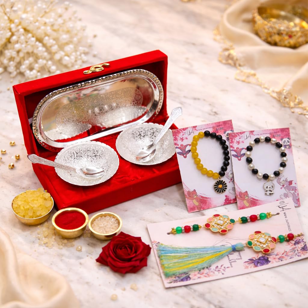 JAIPUR ACE Rakhi for Brother | Rakhi Set with Bowl Set | Raksha Bandhan Greeting Card, Hamper | Gift Set - front view (30)
