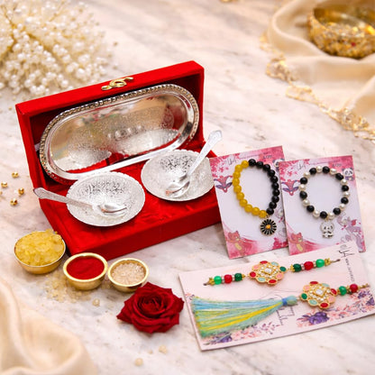 JAIPUR ACE Rakhi for Brother | Rakhi Set with Bowl Set | Raksha Bandhan Greeting Card, Hamper | Gift Set - front view (30)