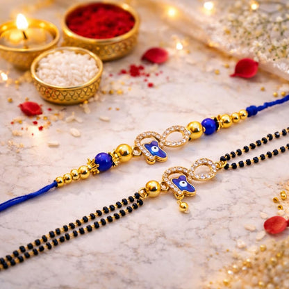 JAIPUR ACE Rakhi Gift Hamper with Silver Plated Bowl Set, Pooja Thali, 2 Designer Rakhis, Roli Chawal, Red Velvet Box - Raksh