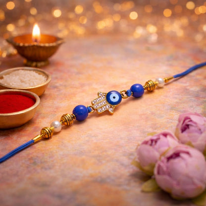 JAIPUR ACE Rakhi Gift Hamper with Silver Plated Bowl Set, Pooja Thali, 2 Designer Rakhis, Roli Chawal, Red Velvet Box - Raksh