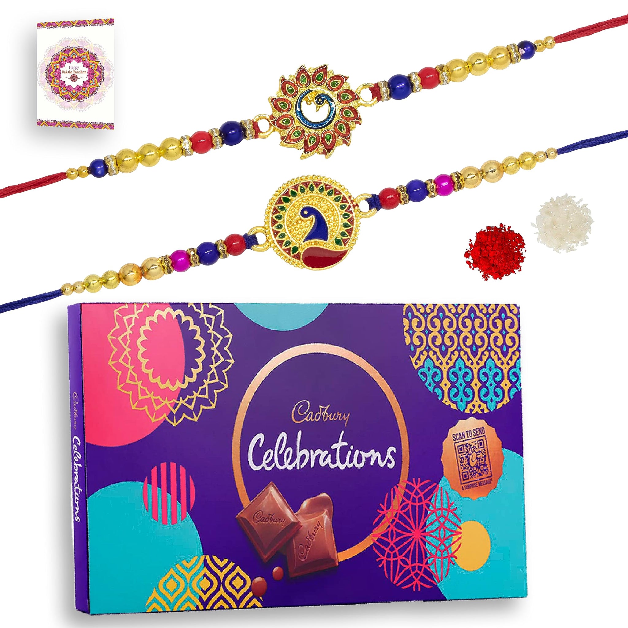 JAIPUR ACE Rakhi Hamper with Chocolate, Raksha Bandhan Gift Combo with Roli Kumkum and Greeting Card (13)