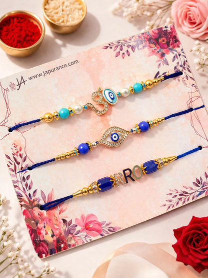 JAIPUR ACE Rakhi Hamper with Chocolate, Raksha Bandhan Gift Combo with Roli Kumkum and Greeting Card - front view (18)