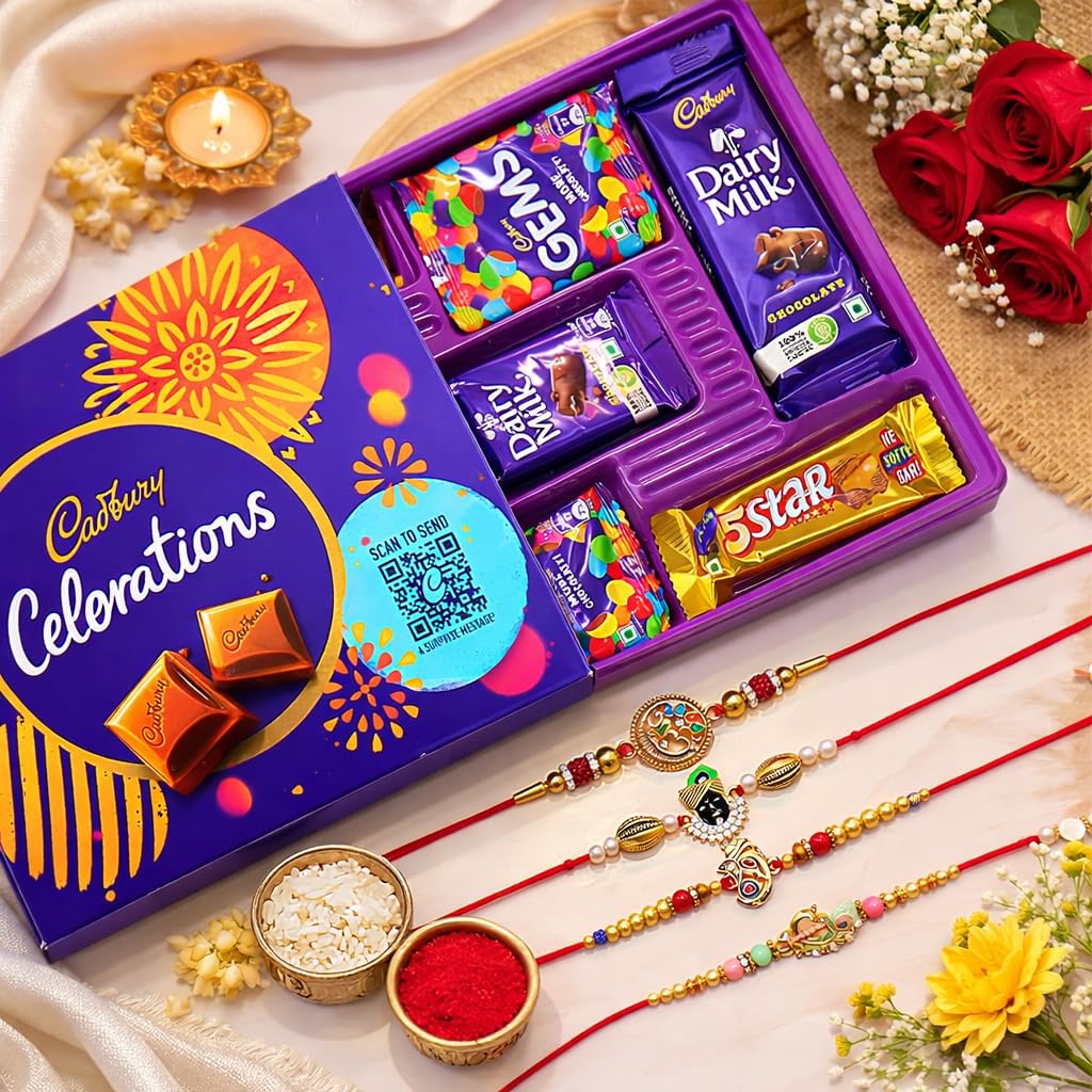 JAIPUR ACE Rakhi Hamper with Chocolate, Raksha Bandhan Gift Combo with Roli Kumkum and Greeting Card (25)