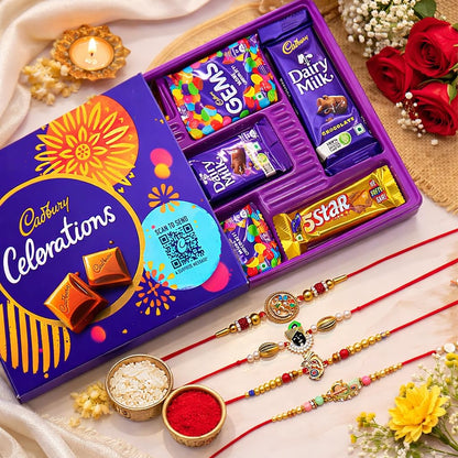 JAIPUR ACE Rakhi Hamper with Chocolate, Raksha Bandhan Gift Combo with Roli Kumkum and Greeting Card (25)