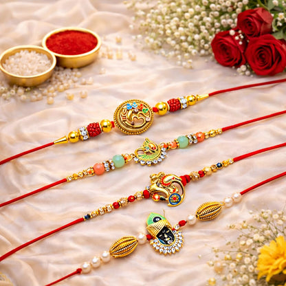 JAIPUR ACE Rakhi Hamper with Chocolate, Raksha Bandhan Gift Combo with Roli Kumkum and Greeting Card - front view (26)