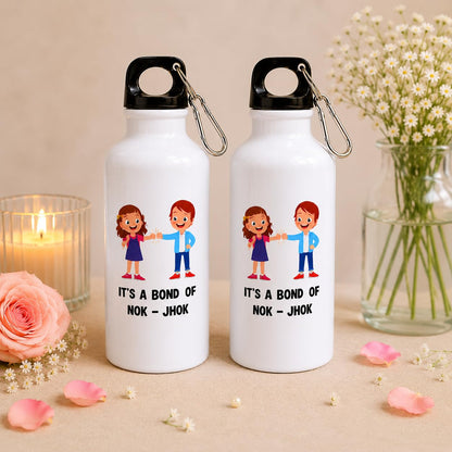 JAIPUR ACE Raksha Bandhan Gift Combo with 2 Kids Printed Water Bottles and 2 Rakhi Set Om Evil Eye and Shiva Rudraksha Rakhi 