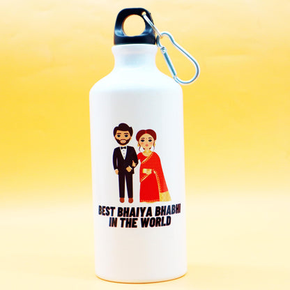 JAIPUR ACE Raksha Bandhan Gift Combo with 2 Kids Printed Water Bottles and 2 Rakhi Set Om Evil Eye and Shiva Rudraksha Rakhi 