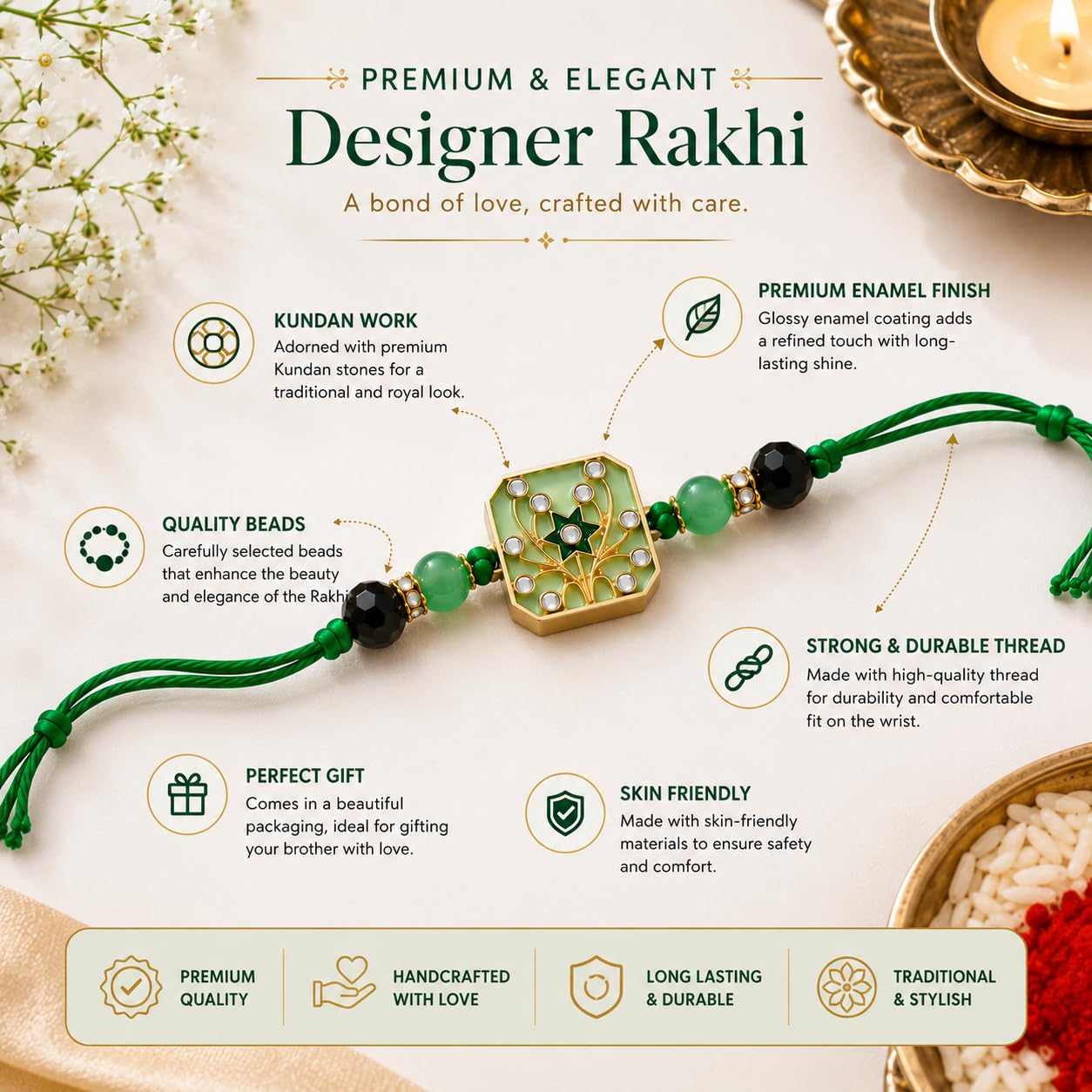 JAIPUR ACE Raksha Bandhan Gift Combo with 2 Kids Printed Water Bottles and 2 Rakhi Set Om Evil Eye and Shiva Rudraksha Rakhi 