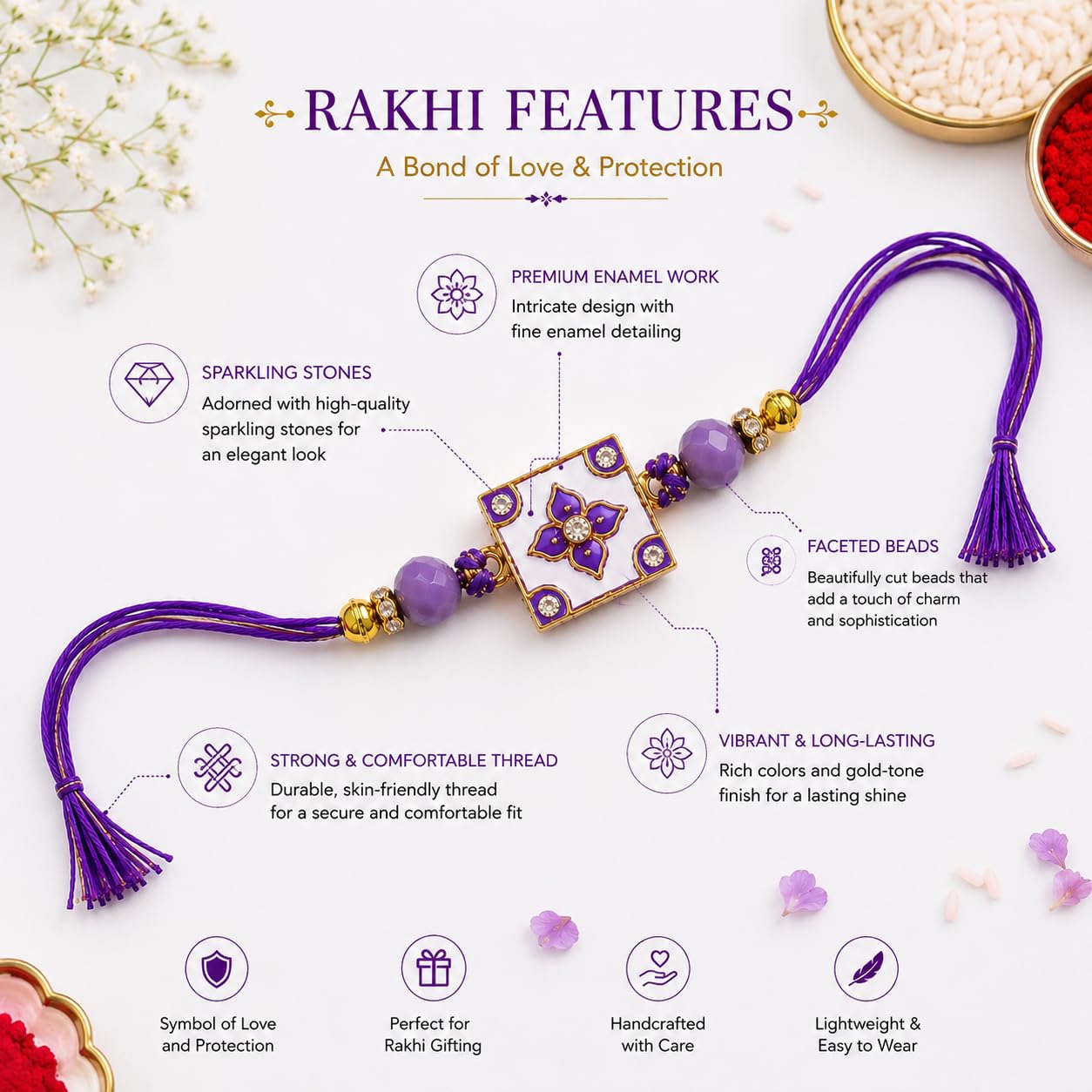 JAIPUR ACE Raksha Bandhan Gift Combo with 2 Kids Printed Water Bottles and 2 Rakhi Set Om Evil Eye and Shiva Rudraksha Rakhi 