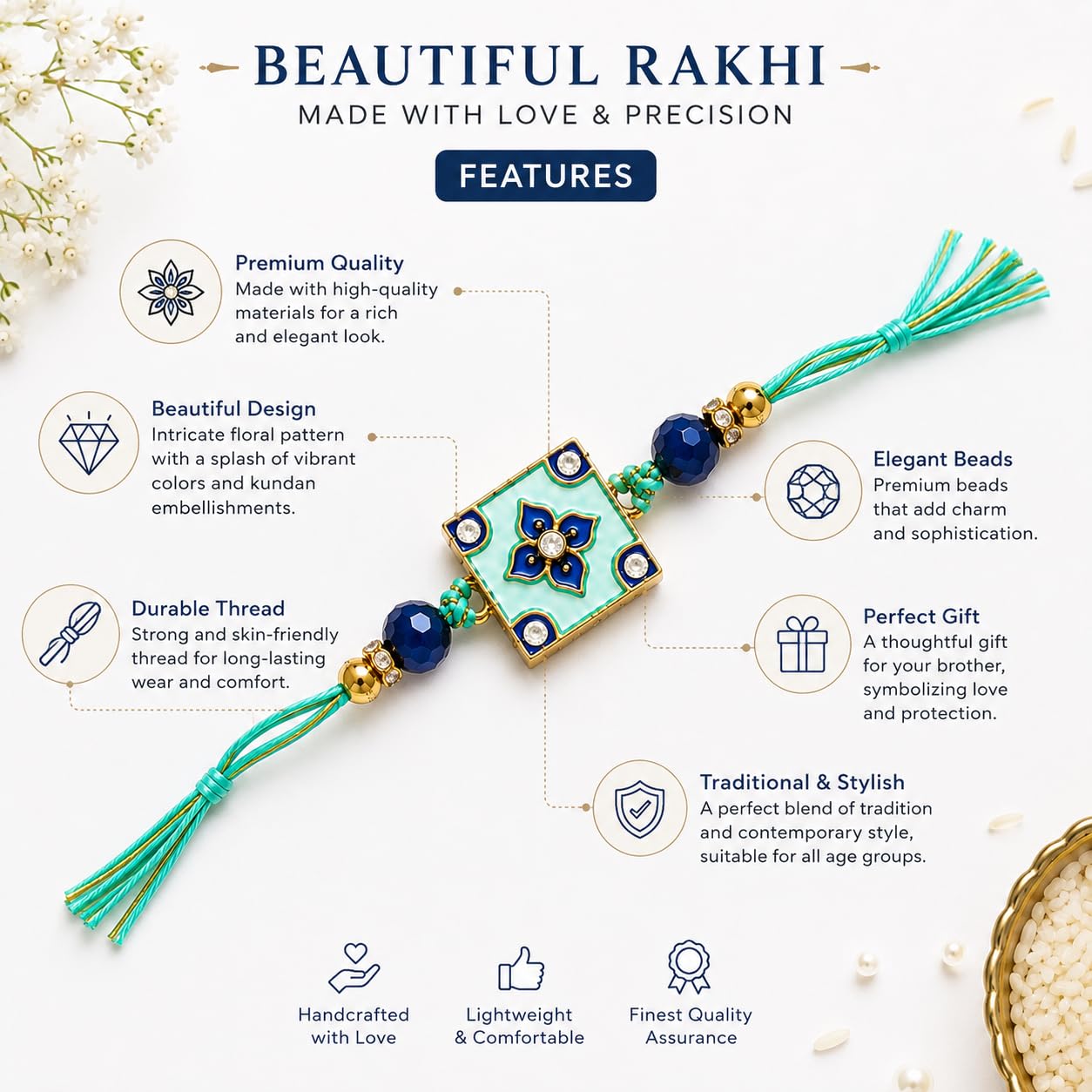 JAIPUR ACE Raksha Bandhan Gift Combo with 2 Kids Printed Water Bottles and 2 Rakhi Set Om Evil Eye and Shiva Rudraksha Rakhi 