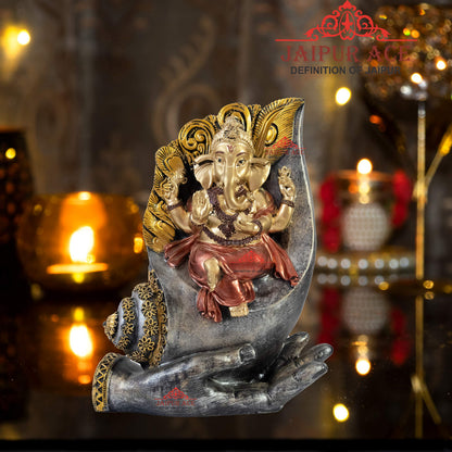 JAIPUR ACE Vinayak Ji Ganesha Statue, Polyresin Idol Figurine for Home Office Decor - front view (28)