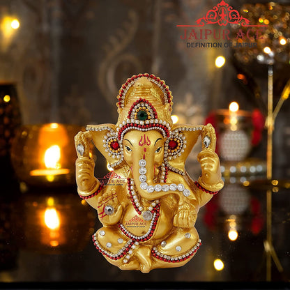 JAIPUR ACE Vinayak Ji Ganesha Statue, Polyresin Idol Figurine for Home Office Decor - front view (31)