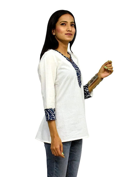JAIPUR HAND BLOCK Women's Short Kurti, Cotton Hand Block Print, Straight Style, 3/4 Sleeves - packaging (17)