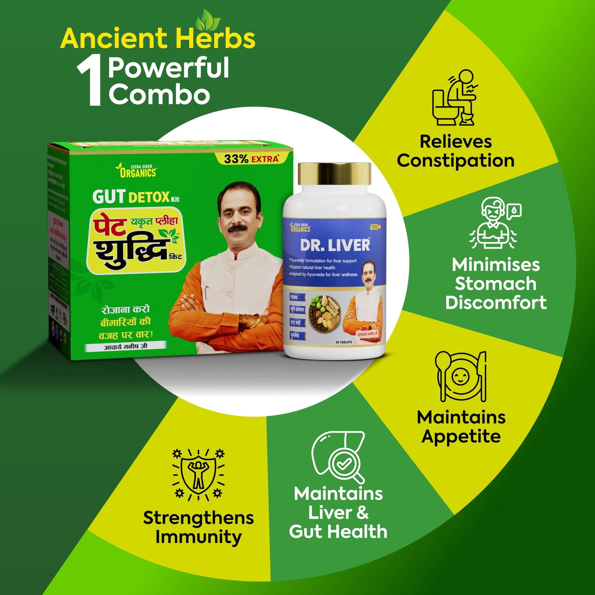 Jeena Sikho Organics Dr. Liver Tablets, 60 Count, Herbal Supplement with Bhumi Amla, Punarnava, Bhringraj and Giloy - back vi