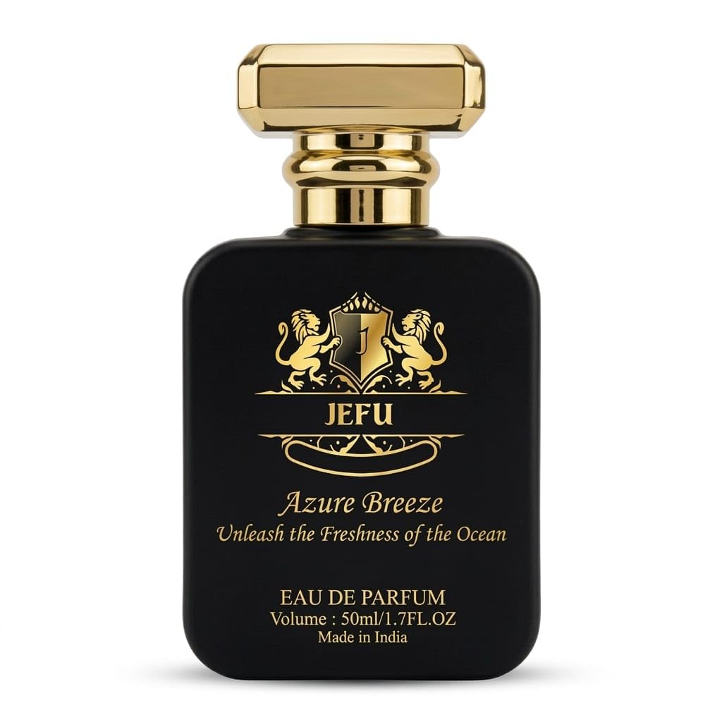 Jefu Azure Breeze Eau de Parfum, 50ml, Unisex, Fresh Aquatic Citrus Fragrance