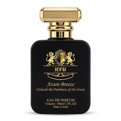 Jefu Azure Breeze Eau de Parfum, 50ml, Unisex, Fresh Aquatic Citrus Fragrance
