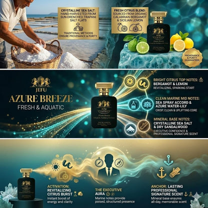 Jefu Azure Breeze Eau de Parfum, 50ml, Unisex, Fresh Aquatic Citrus Fragrance - back view