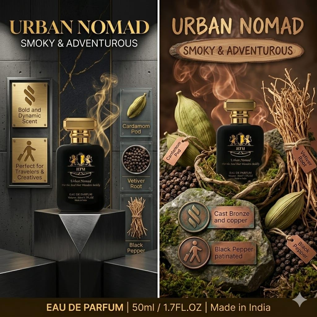 Jefu Urban Nomad Eau De Parfum, 50ml, Unisex Vetiver Woody Spicy Smoky - ingredients panel