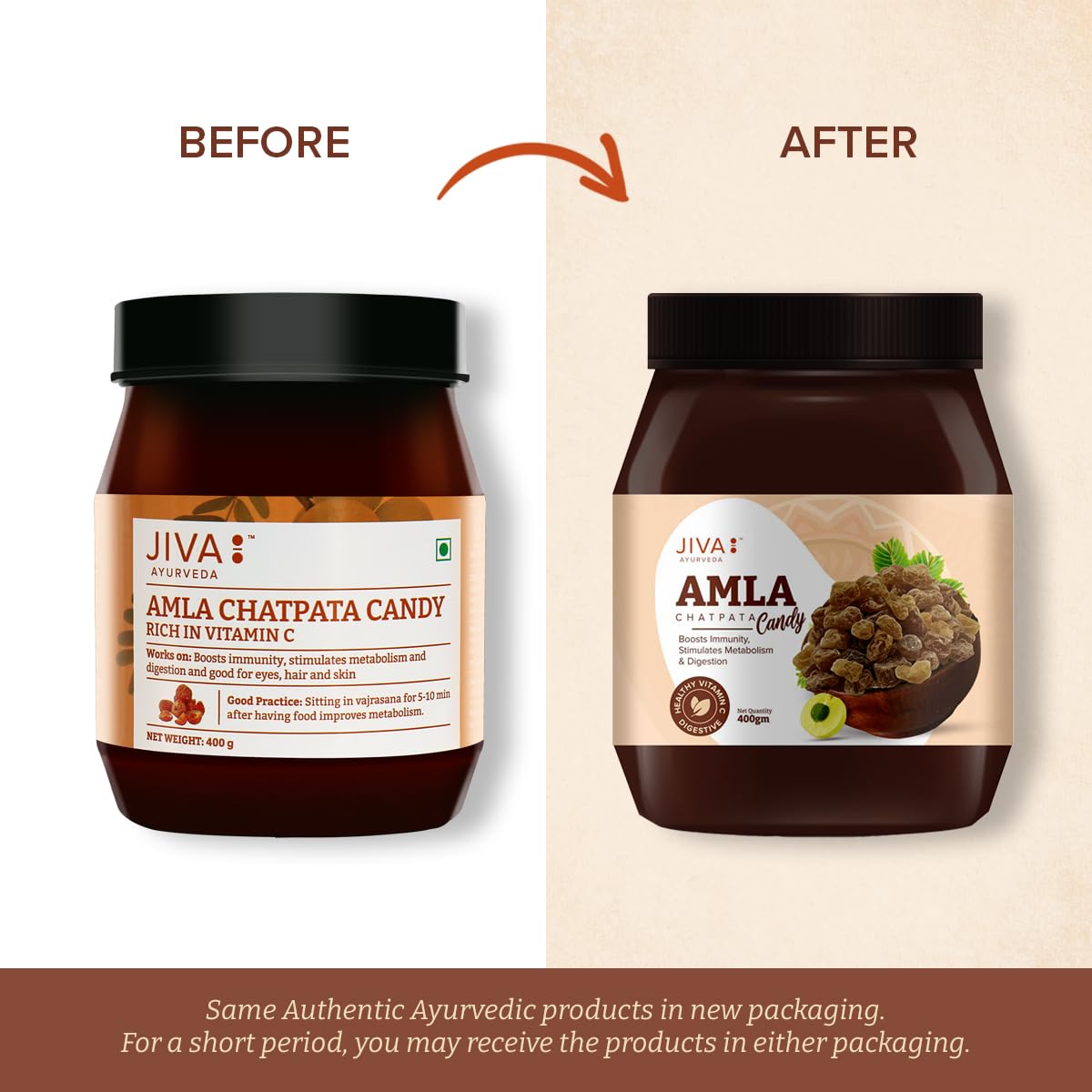 Jiva Ayurveda Amla Chatpata Candy, Ayurvedic Candy with Amla and Spices, Rich in Dietary Fiber and Vitamin C - front view (11