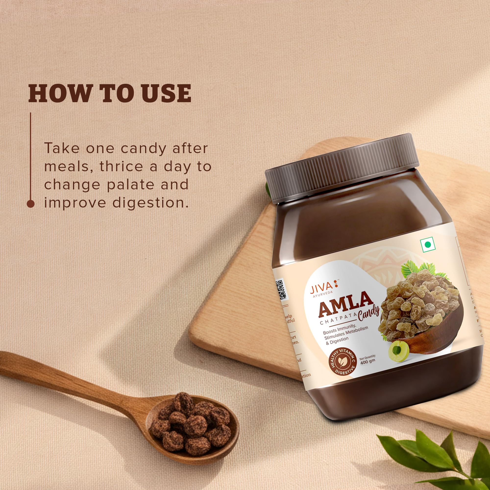Jiva Ayurveda Amla Chatpata Candy, Ayurvedic Candy with Amla and Spices, Rich in Dietary Fiber and Vitamin C - packaging (13)